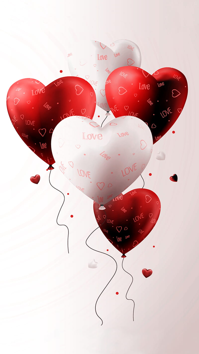 heart balloon, ballon, coeur, HD phone wallpaper