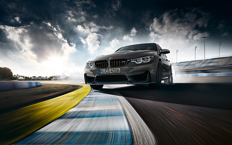 BMW M3 CS drift, 2018 cars, F80, supercars, raceway, new M3, BMW, HD wallpaper