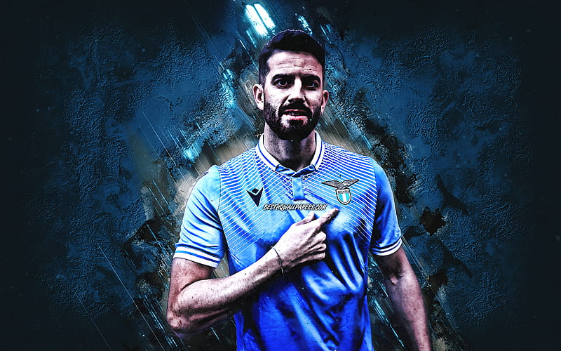 Mateo Musacchio, Lazio, Argentine soccer player, blue stone background, Serie A, Italy, soccer, HD wallpaper