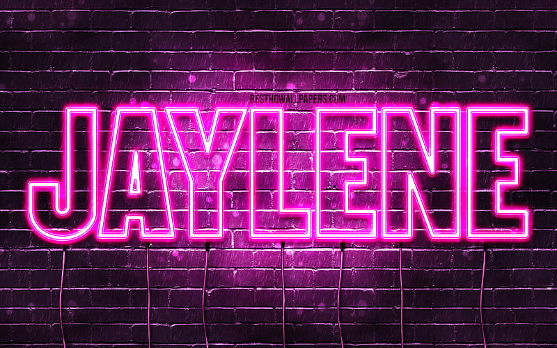 Jaylene with names, female names, Jaylene name, purple neon lights, Happy Birtay Jaylene, with Jaylene name, HD wallpaper
