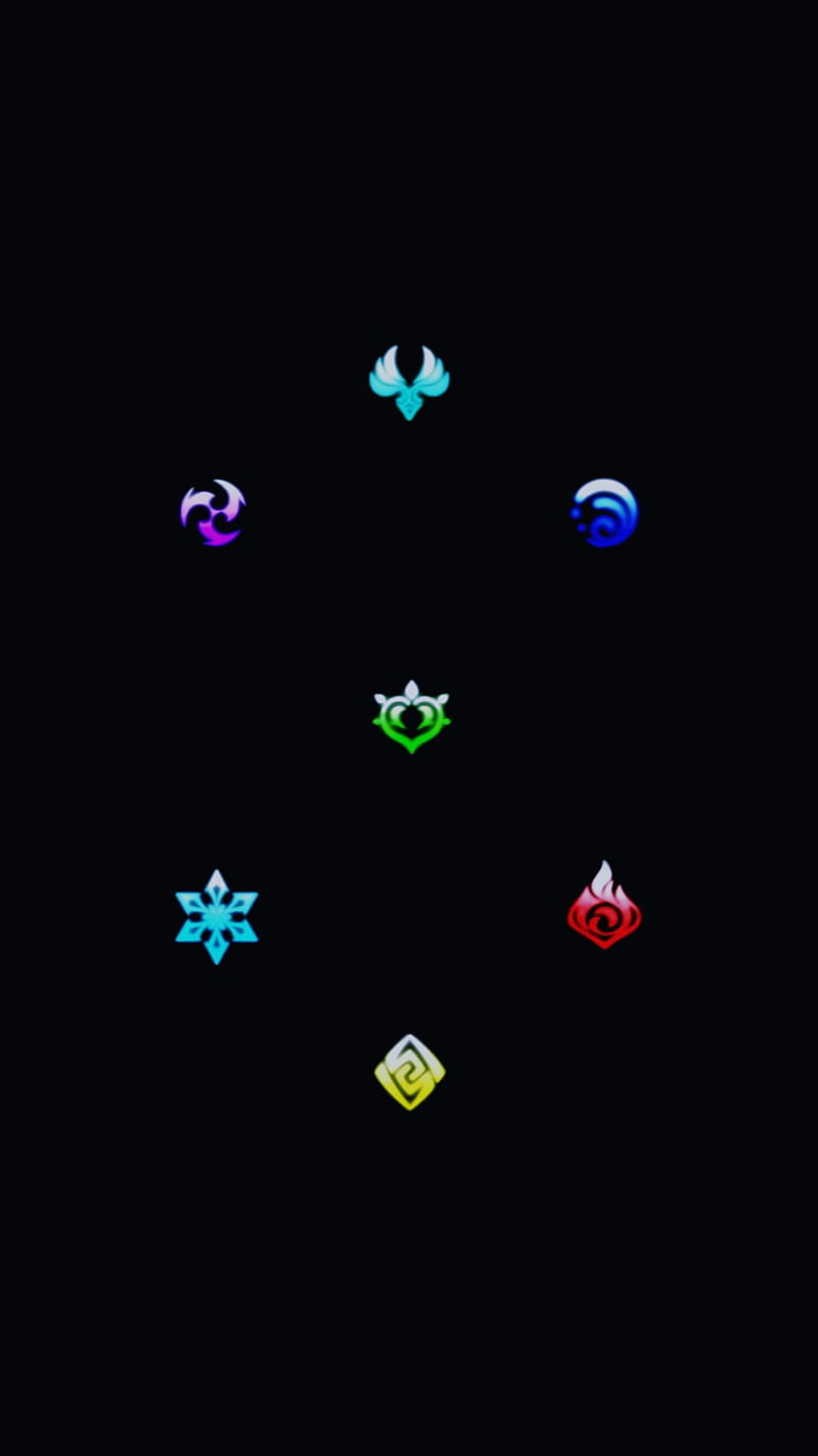 Genshin Elements 2, black, element, game, genshin, logo, HD phone wallpaper