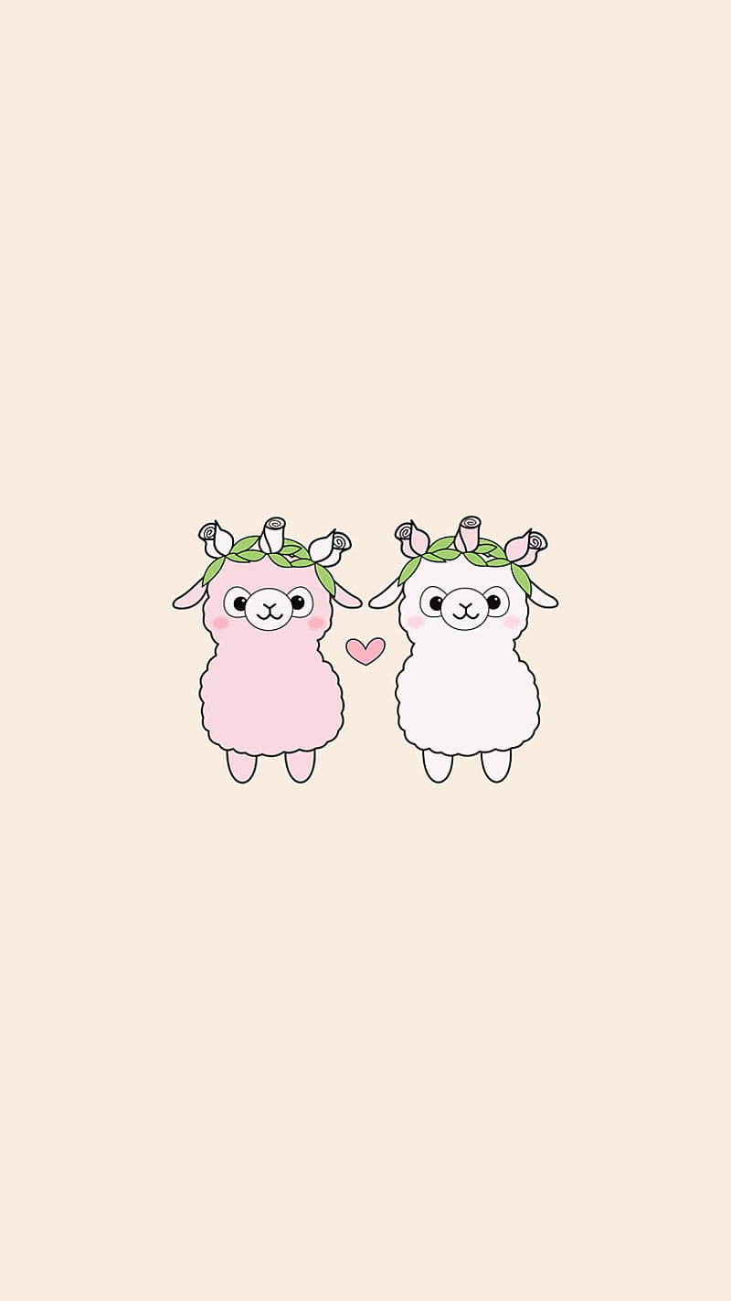 Cute Llamas, Cute Cartoon Llama, HD phone wallpaper