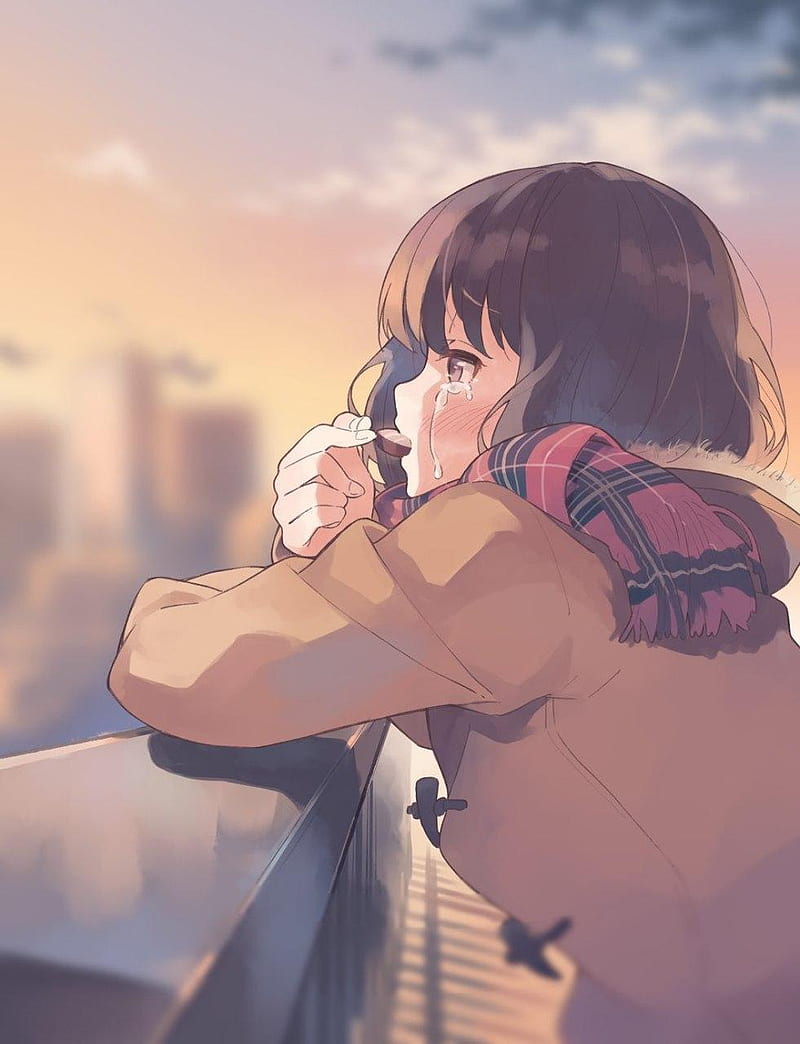 City, anime, profile, tears, crying, HD phone wallpaper | Peakpx
