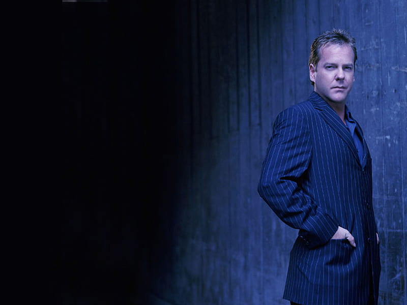 Kiefer Sutherland, male, blue suit, blond, blue eyes, actor, HD wallpaper