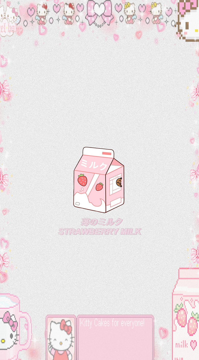 Strawberry milk cute anime HD phone wallpaper  Peakpx
