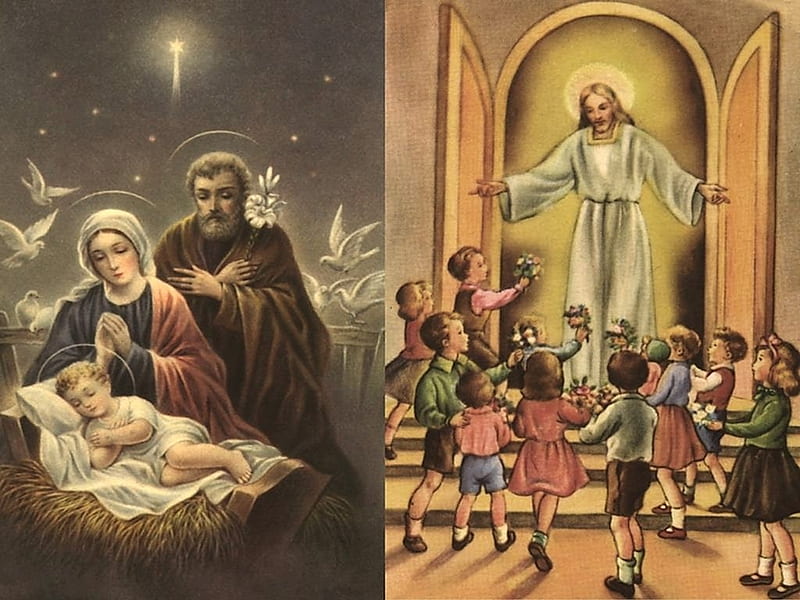 Nativity, children, christ, jesus, HD wallpaper