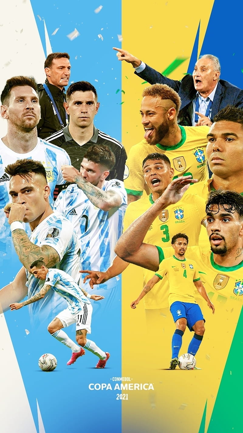 Final 2021, Brasil, Argentina, Conmebol, Copa America, HD phone wallpaper