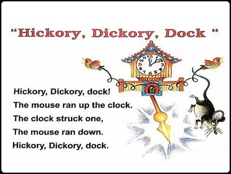 HICKORY, DICKORY, DOCK, COMMENT, CARD, RHTME, NURSERY, HD wallpaper