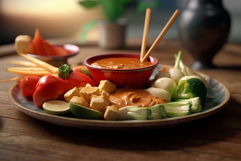 Spicy dip with vegetables, Healthy, Cooking, Hot, Lunch, Sauce, HD wallpaper