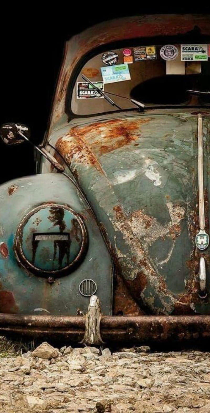 Vocho, beetle, car, carro, escarabajo, oxidado, rusty, viejito, vintage, vw, HD phone wallpaper