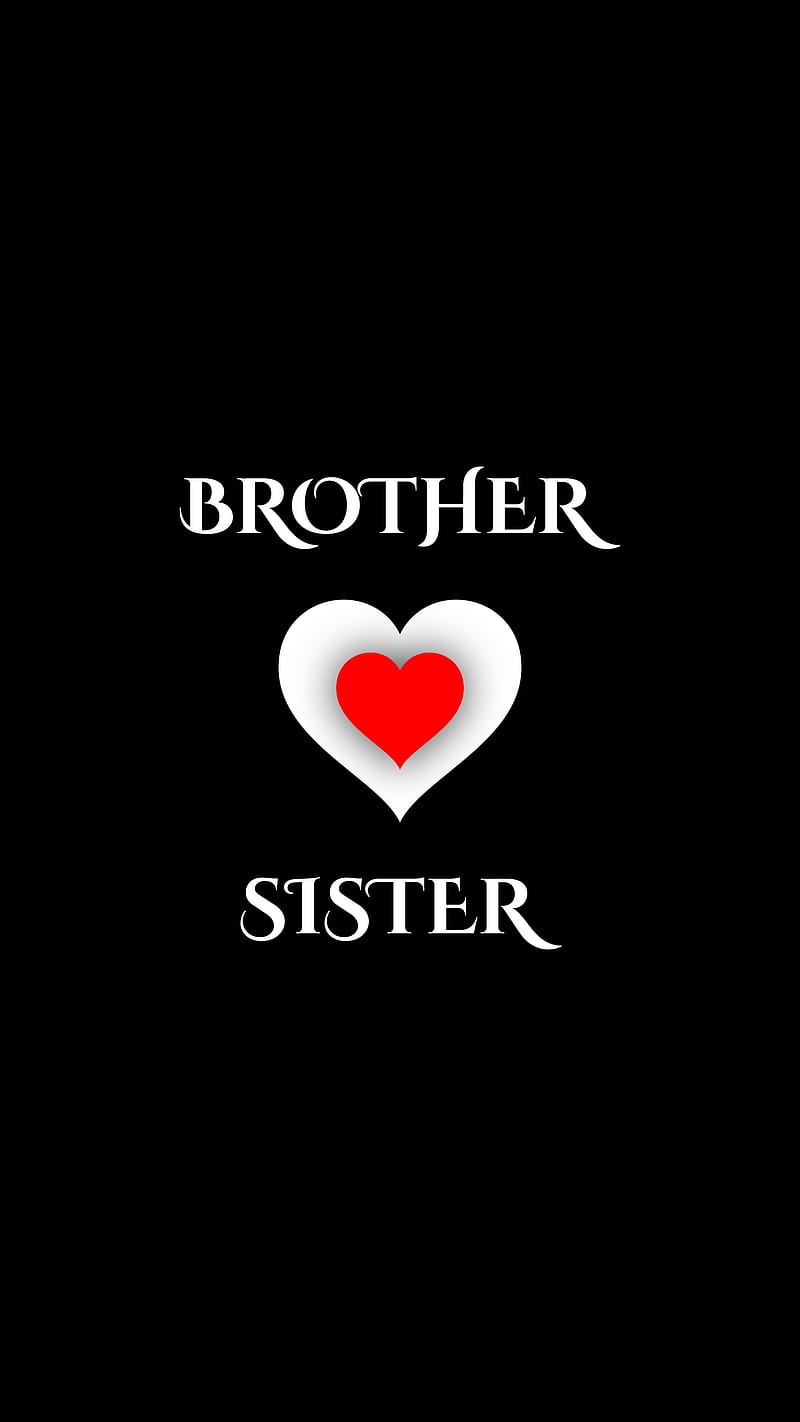 Brother and sister, corazones, bhai, black, cute, love, lovely, white and red, HD phone wallpaper