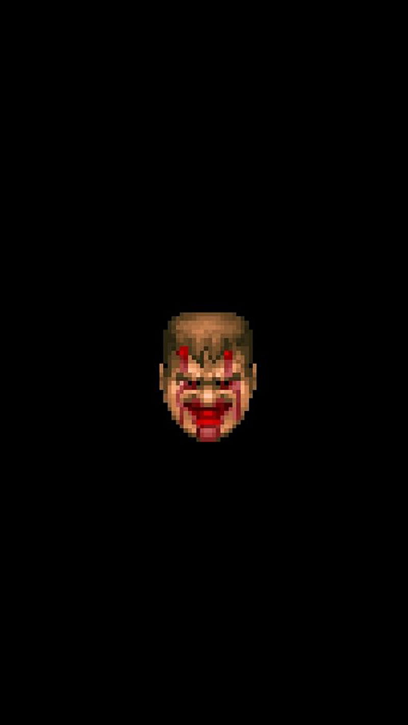 Bloody face, doom, games, blood, pixel, retro, HD phone wallpaper