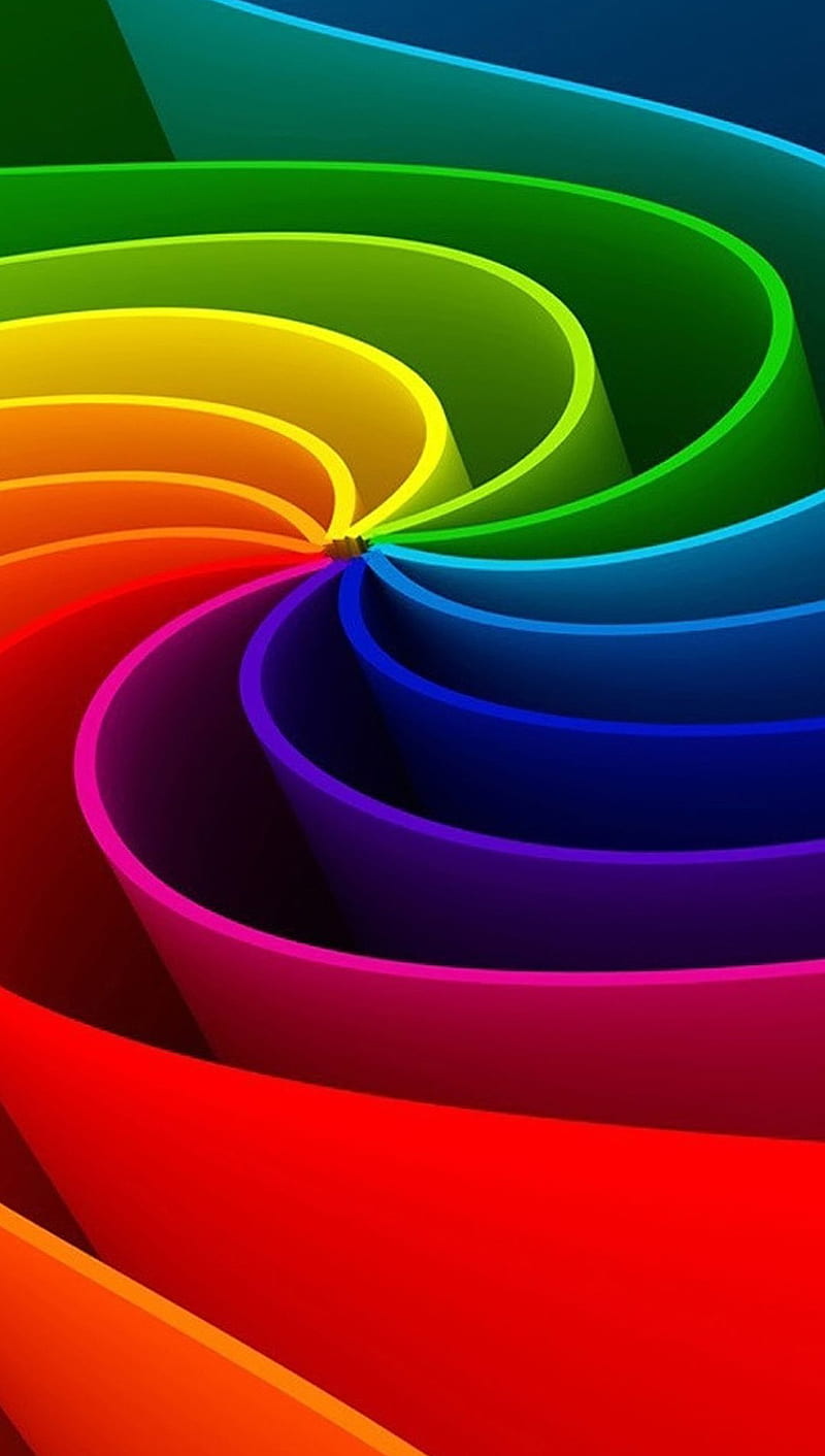 rainbow ribbons, abstract, HD phone wallpaper