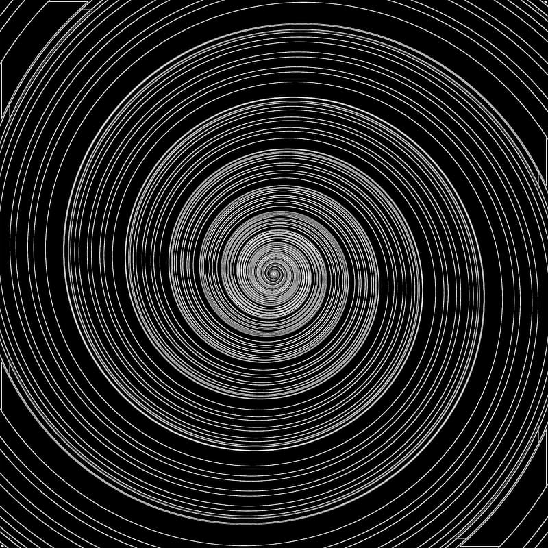 spiral, lines, abstraction, black and white, HD phone wallpaper