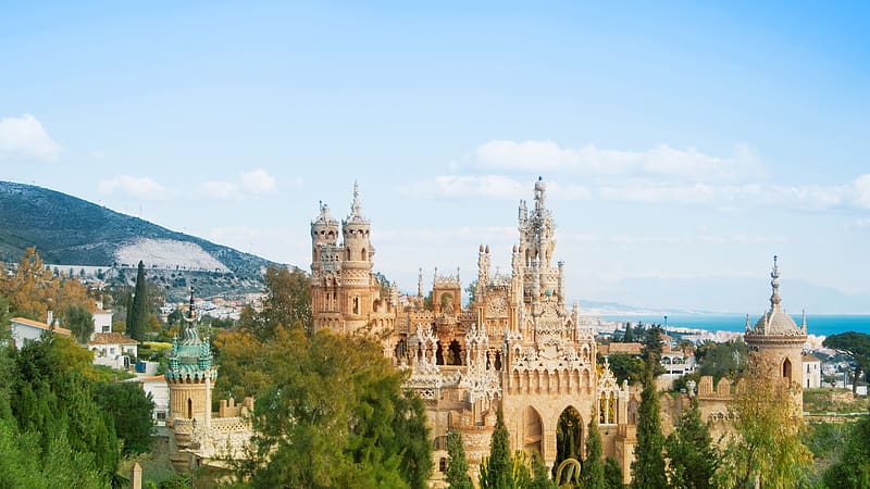 Colomares Castle Malaga Andalusia Spain Bing, HD wallpaper