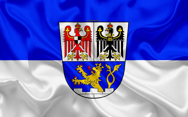 Flag of Erlangen silk texture, blue white silk flag, coat of arms, German city, Erlangen, Middle Franconia, Germany, symbols, HD wallpaper