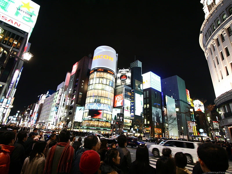 Shibuya, japan, city, tokyo, asia, night, HD wallpaper