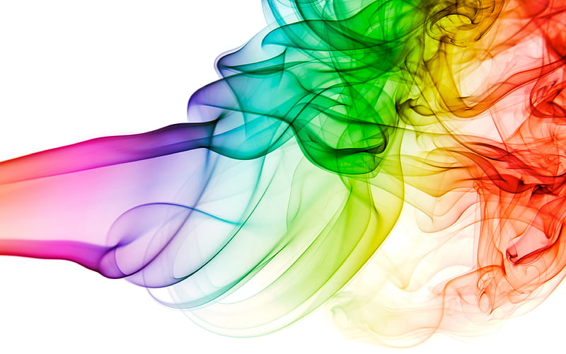 colorful smoke rainbow, art, creative, HD wallpaper