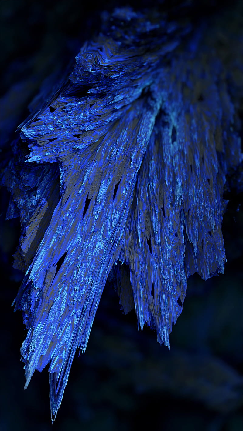 blue material, fractal, stalactite, Nature, HD phone wallpaper