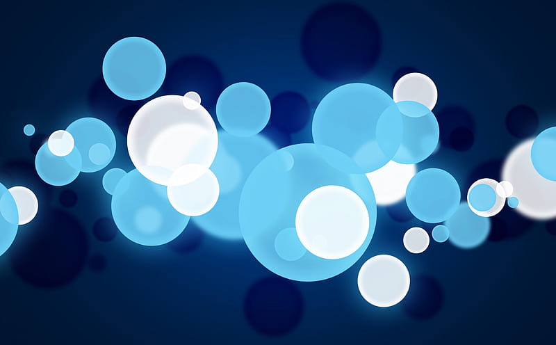 Blue Dots, shapes, bokeh, dots, circles, abstract, blue, HD wallpaper