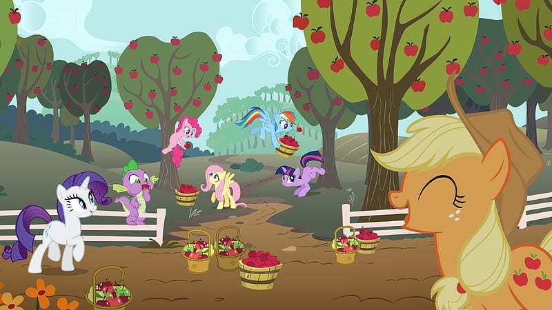 My Little Pony, My Little Pony: Friendship is Magic, Applejack (My Little Pony) , Rarity (My Little Pony) , Spike (My Little Pony) , Pinkie Pie , Fluttershy (My Little Pony) , Rainbow Dash , Twilight Sparkle, HD wallpaper
