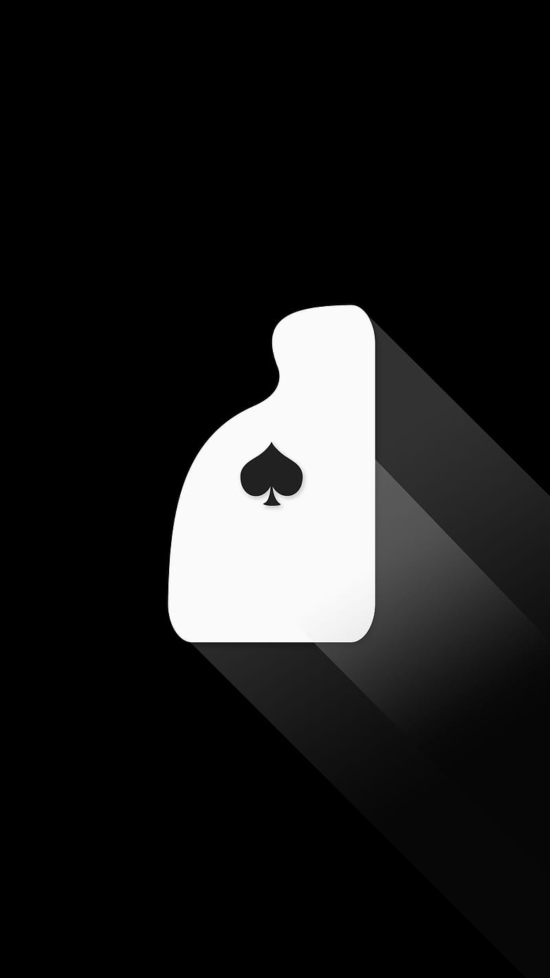 Ace Black, flat, long shadow, playing cards, poker, HD phone wallpaper