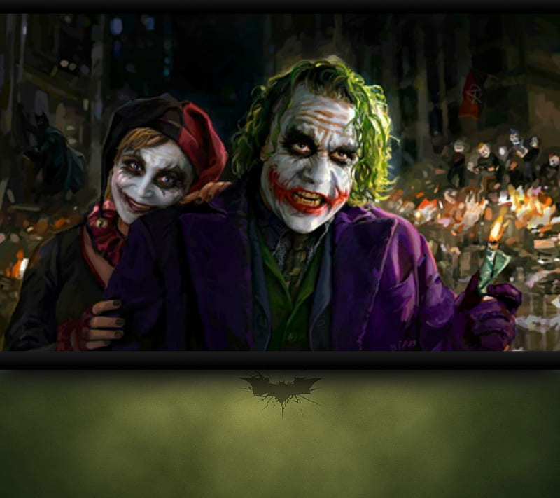Joker and Harley 2, batman, dark, love, quinn, HD wallpaper