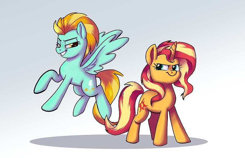 My Little Pony, My Little Pony: Friendship is Magic, Lightning Dust , Sunset Shimmer, HD wallpaper
