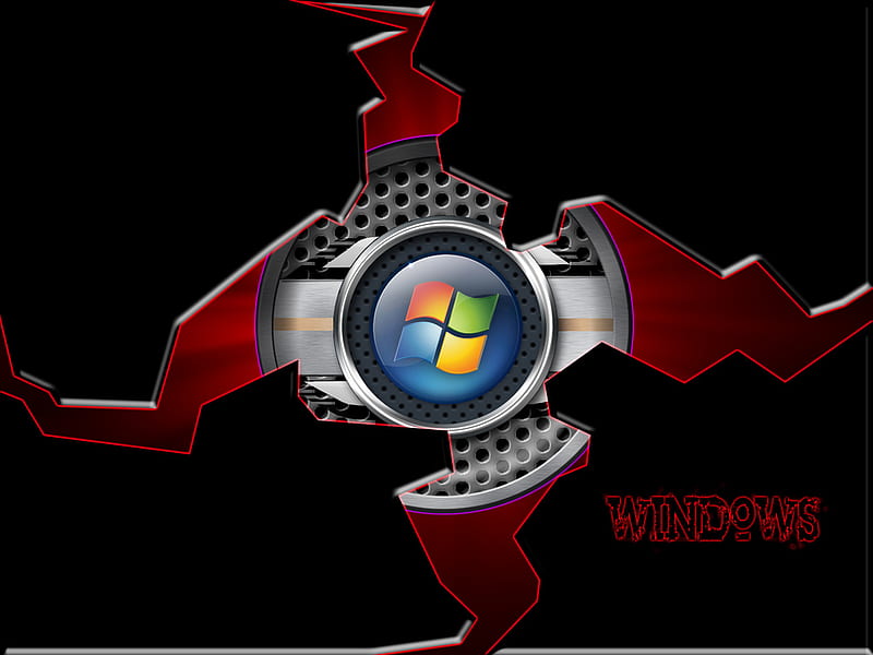 windows red, red, 7, colors, technology, silver, vista, hacked, xp, windows, hack, HD wallpaper