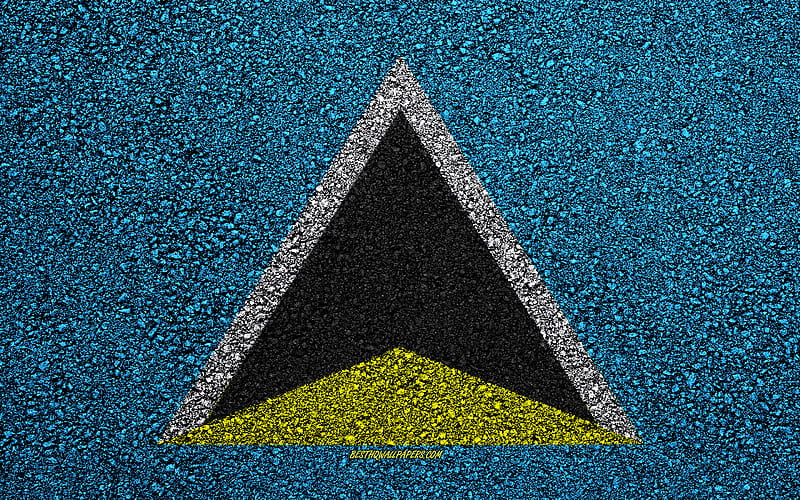 Flag of Saint Lucia, asphalt texture, flag on asphalt, Saint Lucia flag, North America, Saint Lucia, flags of North America countries, HD wallpaper