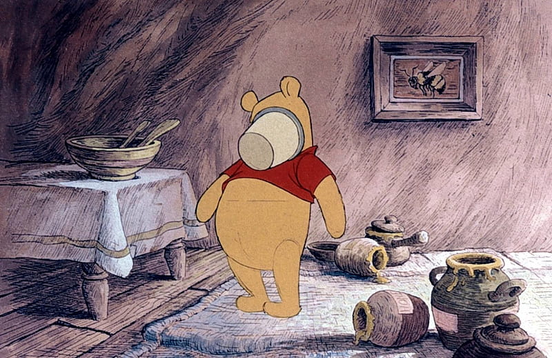 winnie the pooh, winnie, pooh, pot, hunny, HD wallpaper