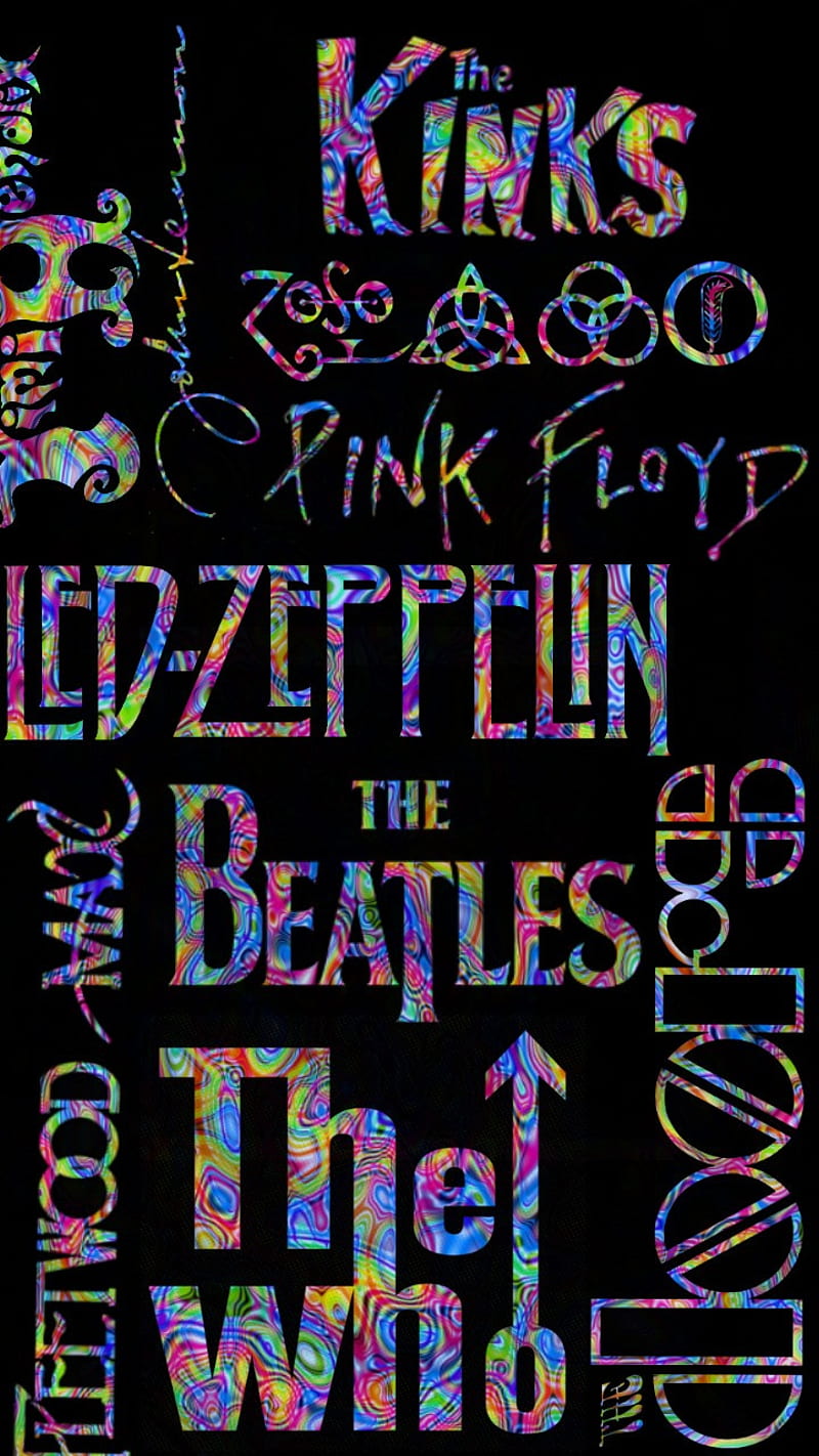 Psychedelic bands, fleetwood mac, groovy, jimi hendrix, john lennon, led zeppelin, music, pink floyd, the beatles, the doors, the kinks, the who, trippy, HD phone wallpaper