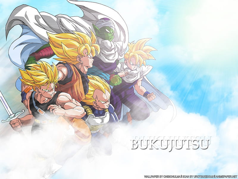  DBZ Goku, Piccolo, Gohan, Vegeta y Trunks, goku, gohan, piccolo, trunks, vegeta, Fondo de pantalla HD