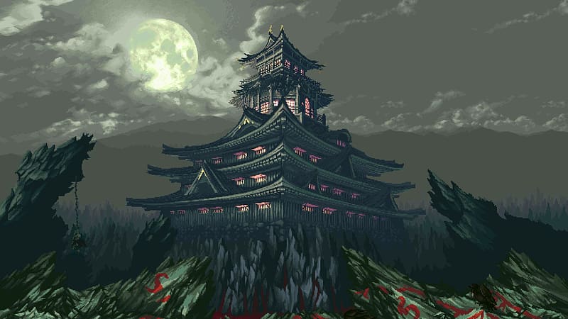 Artistic, Castle, Pixel Art, HD wallpaper