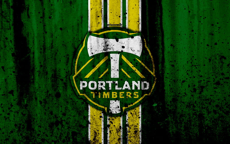 FC Portland Timbers, grunge, MLS, soccer, Western Conference, football club, USA, Portland Timbers, logo, stone texture, Portland Timbers FC, HD wallpaper