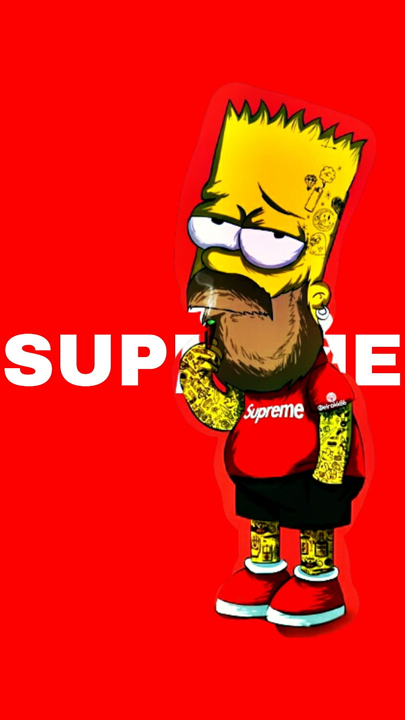 Suprime Supreme Wallpaper Hd Simpson Wallpaper Iphone - Supreme Wallpaper  Bart Simpson is hd wa…