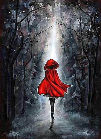 Red Riding Hood, childhood, tale, fantasy, girl, wolf, water, child, HD ...