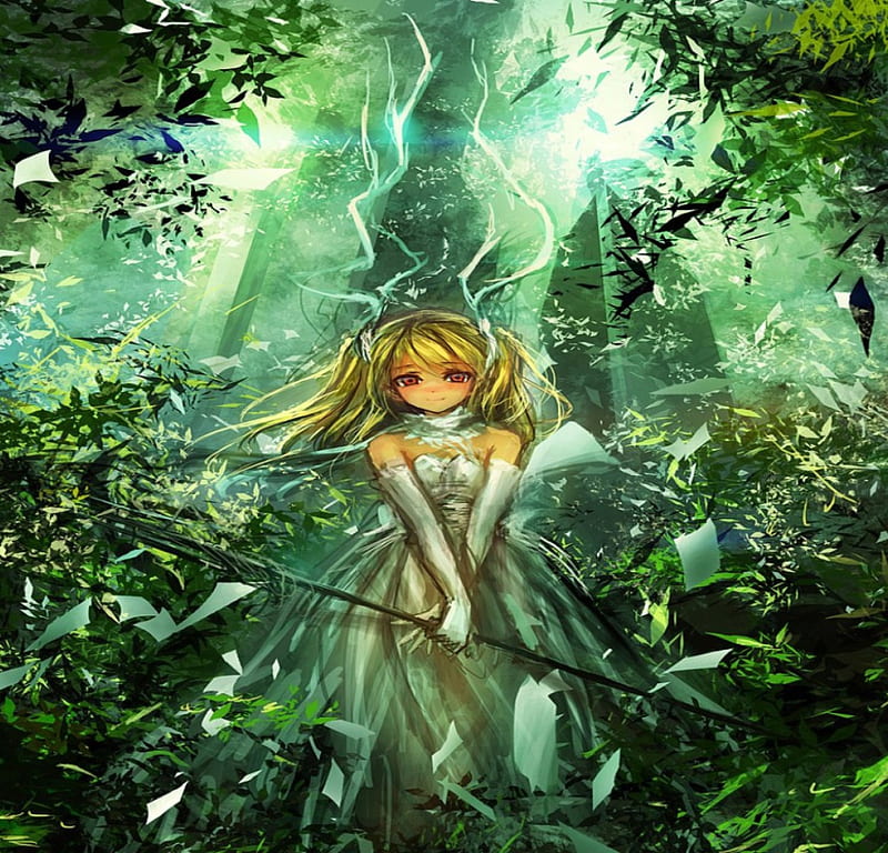 Free Download Girl In The Forest Pretty Dress Bonito Magic Sweet Anime Beauty Forest 