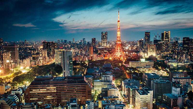 Tokyo Tower With Light During Nighttime In Japan Travel, HD wallpaper ...