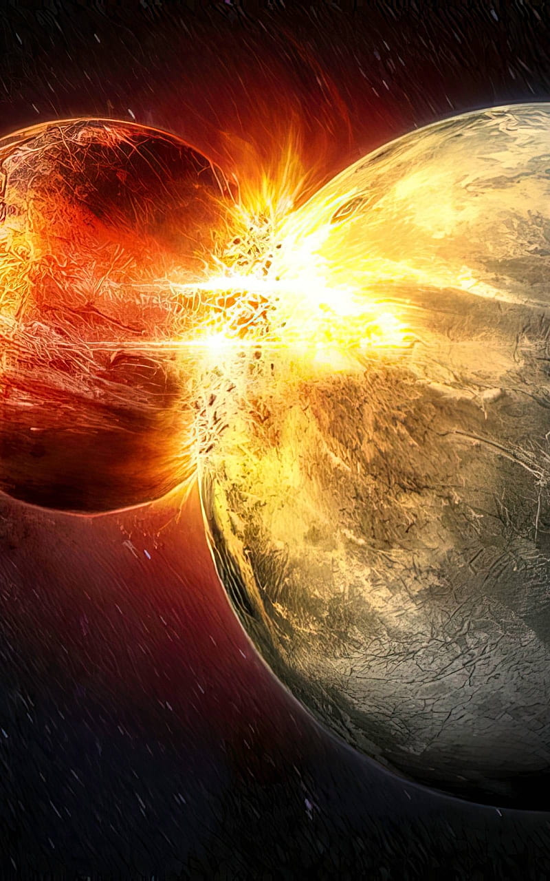 Collision of Planets Resolution , Space , , and Background, Planetary Collision, HD phone wallpaper