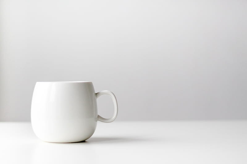 white ceramic mug, HD wallpaper