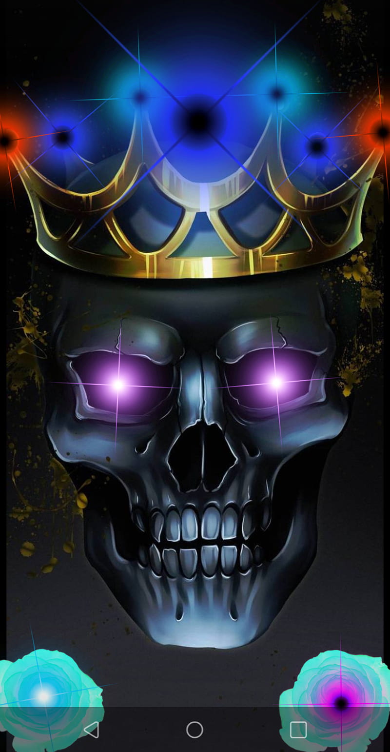 King of Kings, black, crown, gold, skull, HD phone wallpaper
