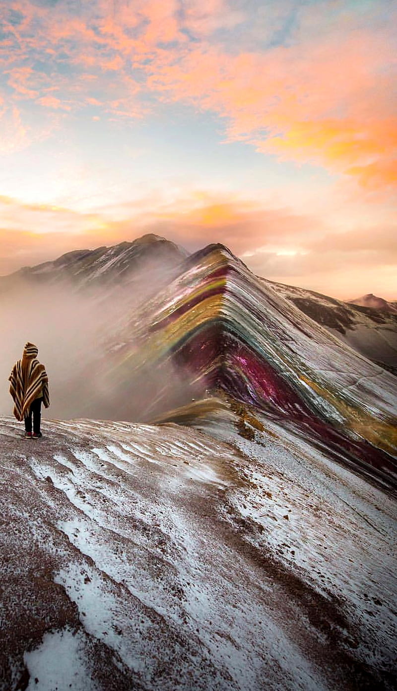 Rainbow Mountain, adventure, peru, HD phone wallpaper