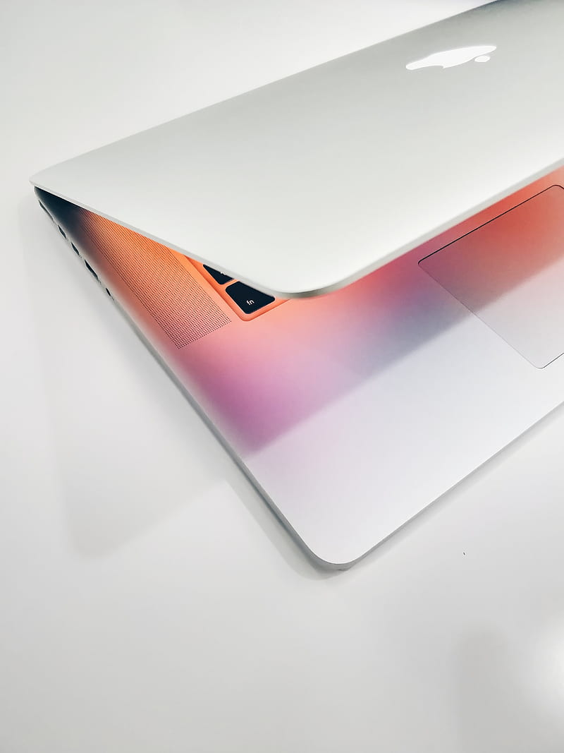Apple MacBook air on wooden surface, HD phone wallpaper