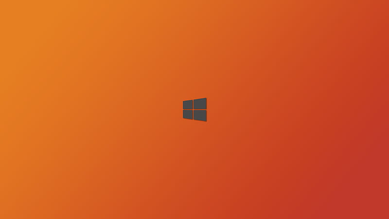 windows 10, orange background, logo, Technology, HD wallpaper