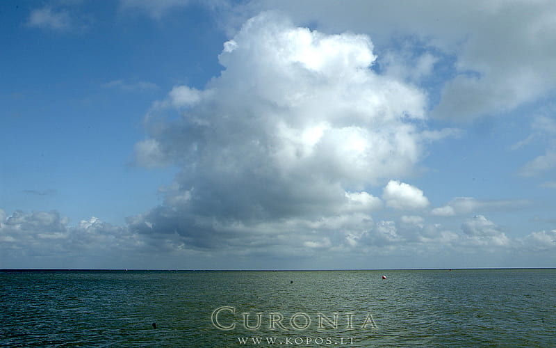 Cumulus clouds in Curonia, haff, kurische, kopos, curonia, curonian, sky, clouds, spit, lagune, cumulus, nehrung, HD wallpaper