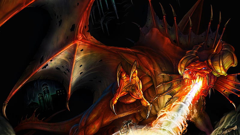 Fantasy Dragon Is Breathing A Fire Dreamy, HD wallpaper