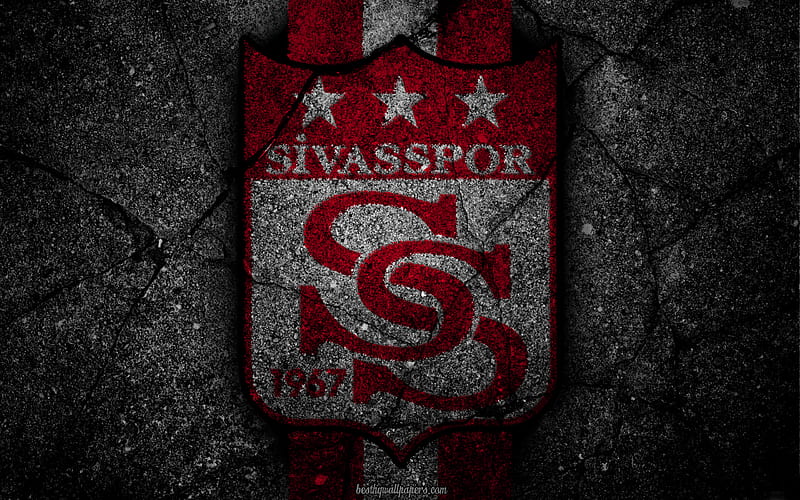Sivasspor, logo, art, Super Lig, soccer, football club, grunge, Sivasspor FC, HD wallpaper