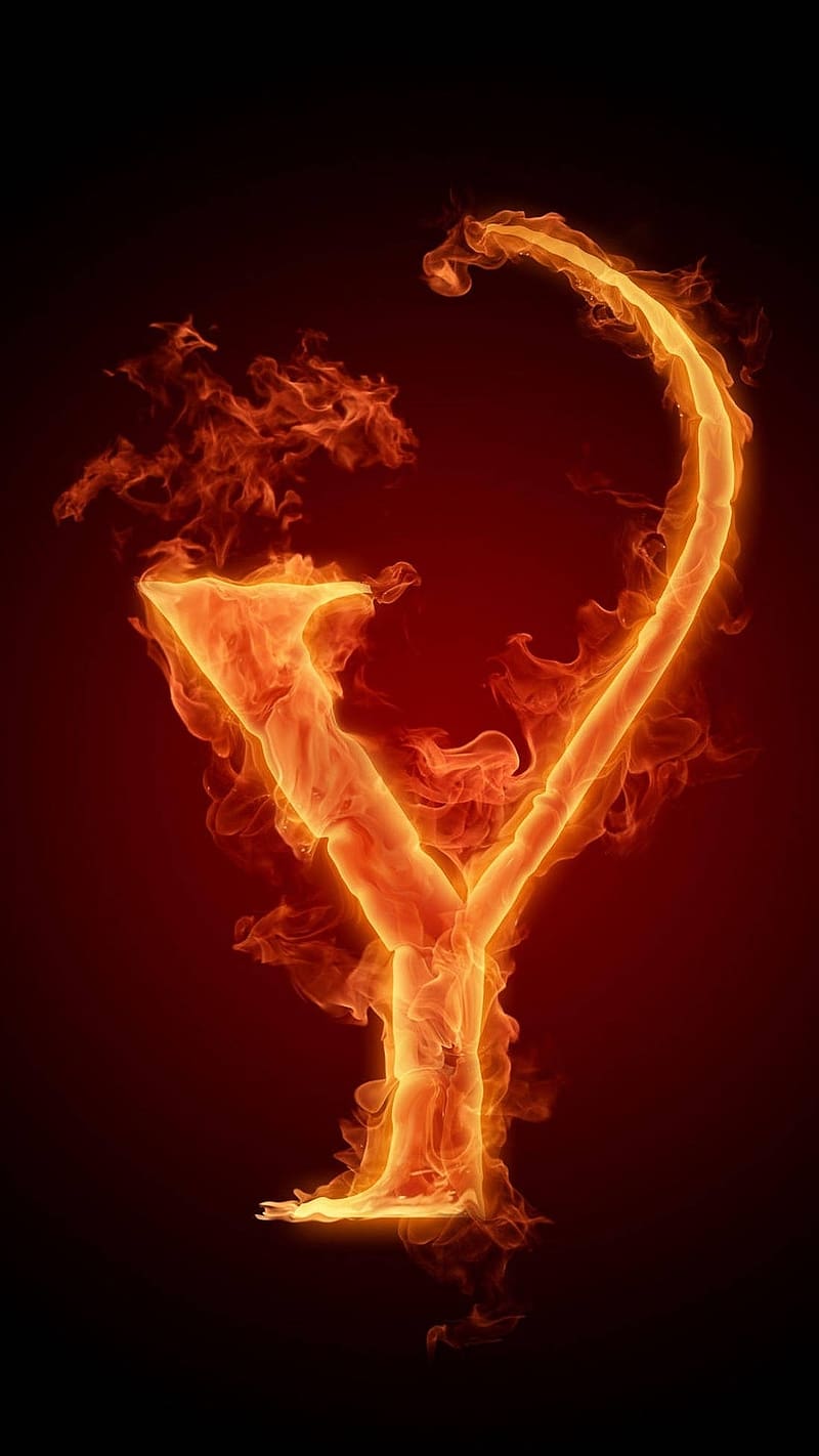 Y Letter.y.fire.flame, y letter, fire flame, letter y, font, HD phone wallpaper