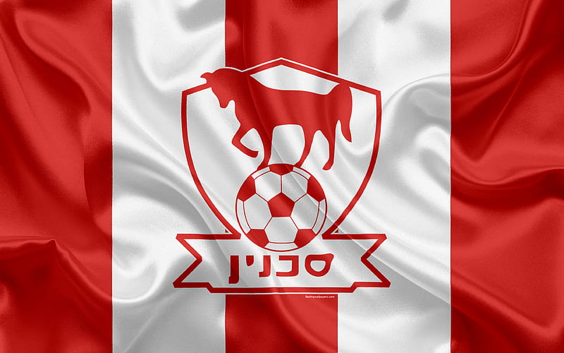 Bnei Sakhnin FC Israeli football club, emblem, logo, Ligat haAl, football, Israel Football Championship, Sahnin, Israel, silk, HD wallpaper